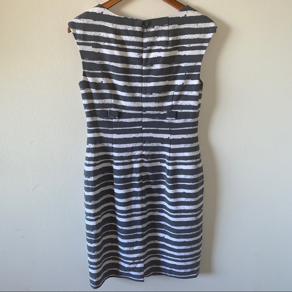 Calvin Klein White & Gray Striped Sheath Dress - Picture 6 of 9